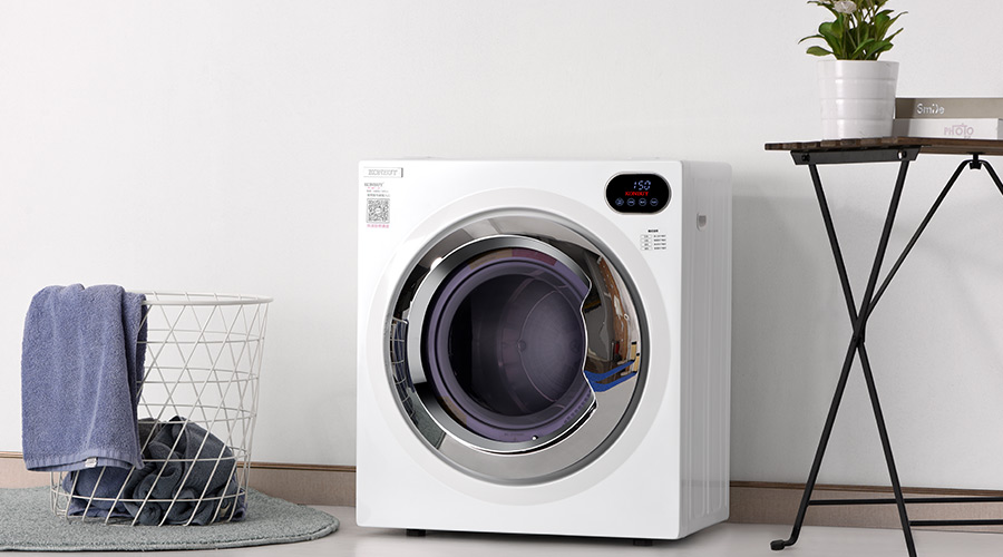 自然晾曬過的衣物灰塵多，家用衣物烘干機烘衣更干凈！