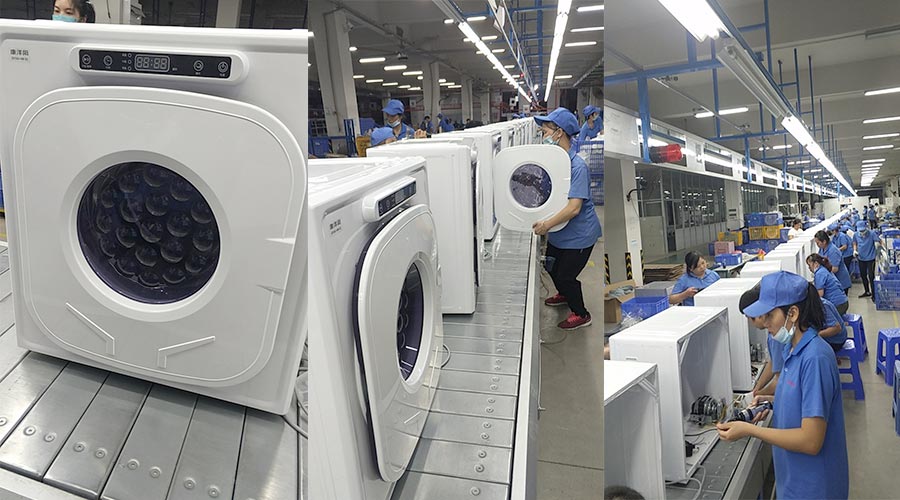 現(xiàn)場圖示！家用干衣機(jī)工廠生產(chǎn)線組成